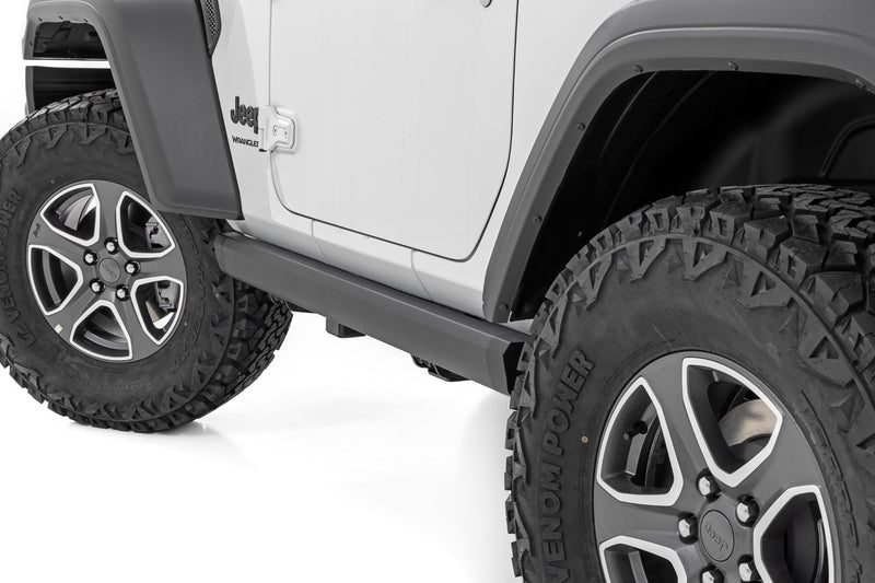 Rough Country Power Running Boards Dual Electric Motor | 2 Door | Jeep Wrangler JL (18-26)