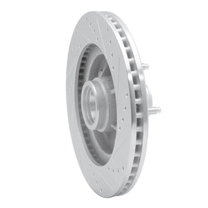 R1 97-99 Ford F-150 RWD Front Left Drilled & Slotted Silver Brake Rotor
