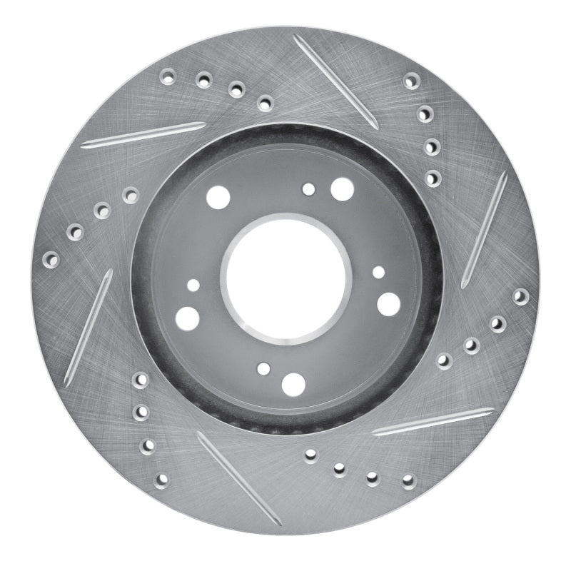 R1 12-15 Acura ILX Front Left Drilled & Slotted Silver Brake Rotor