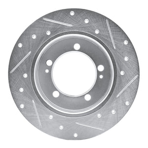 R1 90-94 Eagle TALON Rear Left Drilled & Slotted Silver Brake Rotor
