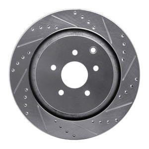R1 09-24 Infiniti Q70 Rear Right Drilled & Slotted Silver Brake Rotor