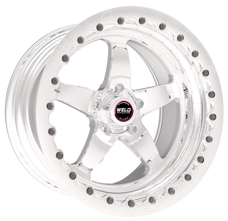 Weld S71 17x10 / 5x120mm BP / 7.2in. BS Polished Wheel 3.18in (High Pad) - Black Single Beadlock