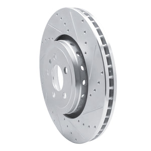 R1 14-23 Dodge Charger Front Right Drilled & Slotted Silver Brake Rotor