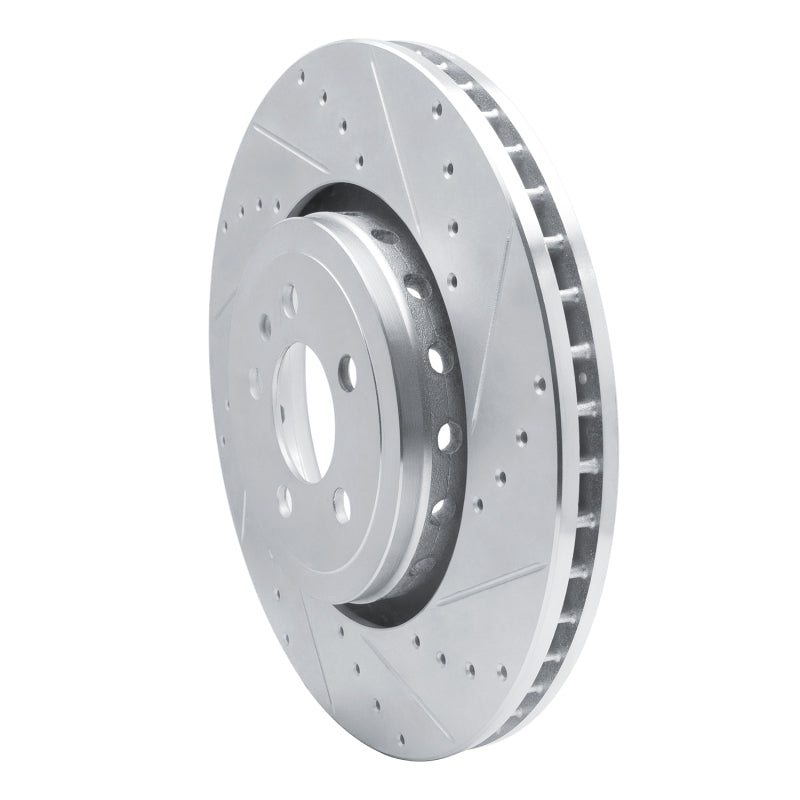 R1 14-23 Dodge Charger Front Right Drilled & Slotted Silver Brake Rotor