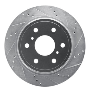 R1 07-20 Cadillac Escalade ESV Rear Right Drilled & Slotted Silver Brake Rotor