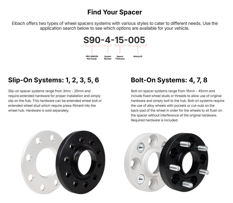 Eibach Pro-Spacer System 15mm Spacer / 5x112 Bolt Pattern / Hub Center 57