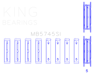 King Engine Bearings Subaru FA/FB (Size .025 Oversized) Main Bearing Set