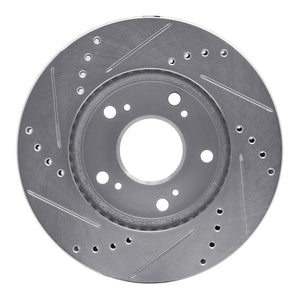R1 12-15 Acura ILX Front Right Drilled & Slotted Silver Brake Rotor