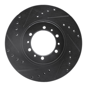 R1 90-04 Mitsubishi Montero Sport (USA/Canada) Front Left Drilled & Slotted Black Brake Rotor