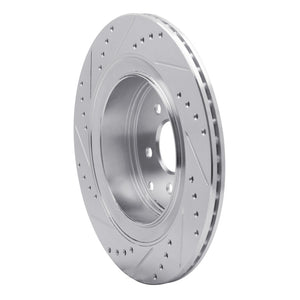 R1 09-24 Infiniti Q70 Rear Right Drilled & Slotted Silver Brake Rotor