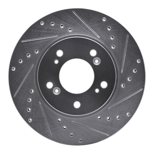 R1 91-01 Acura Integra Front Right Drilled & Slotted Silver Brake Rotor