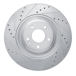 R1 2022-2025 Hyundai Elantra N Front Left Drilled & Slotted Silver Brake Rotor
