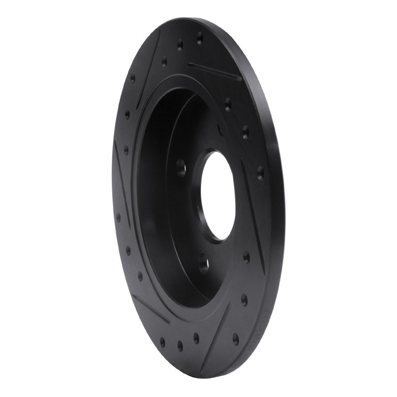 R1 01-19 Ford Fiesta (USA/Canada) Rear Right Drilled & Slotted Black Brake Rotor