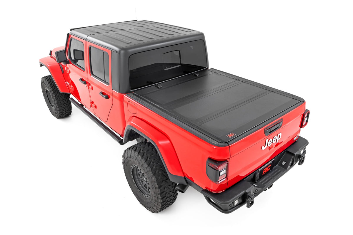 Rough Country Hard Tri-Fold Flip Up Bed Cover 5' Bed | Jeep Gladiator JT 4WD (2020-2026)