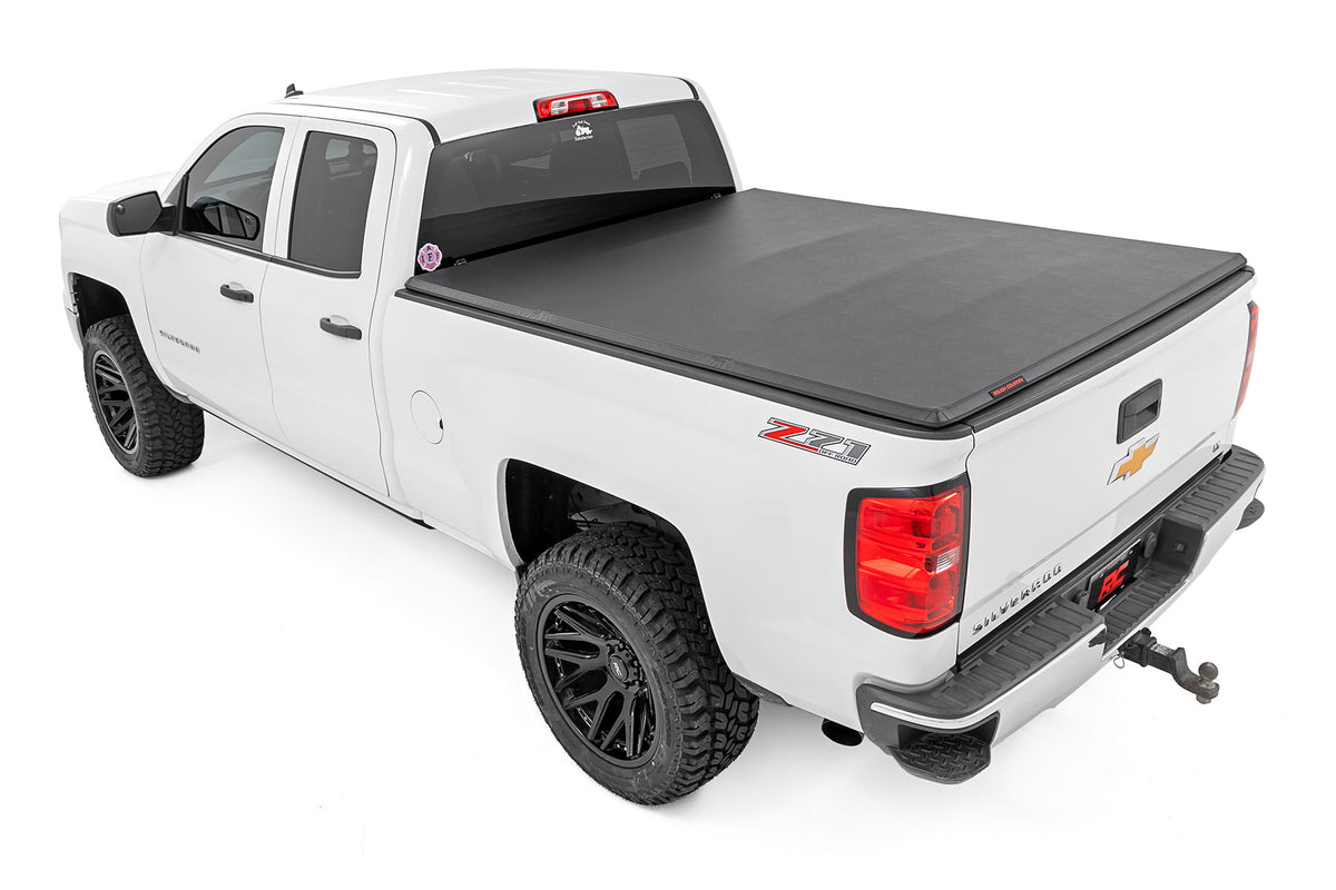 Rough Country Soft Tri-Fold Bed Cover | Chevy/GMC 1500/2500HD/3500HD (14-19 & Classic)