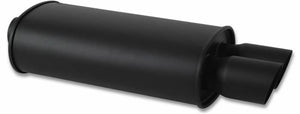 Vibrant StreetPower FLAT BLACK Oval Muffler with Single 3in Outlet - 3in inlet I.D.