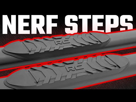 Rough Country Oval Nerf Step Crew Cab | Black | Ram 1500/2500/3500 2WD/4WD (2010-2025 & Classic)