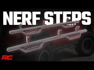 Rough Country Nerf Steps Wheel to Wheel | 4 Door | Jeep Wrangler Unlimited 4WD (18-26)