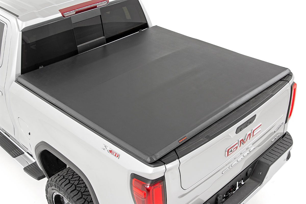Rough Country Soft Tri-Fold Bed Cover | Chevy/GMC Sierra 1500 (19-26)/Silverado 1500 (19-26)
