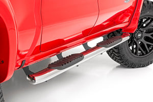 Rough Country Oval Nerf Steps Stainless | Crew Cab | Chevy/GMC 1500/2500HD/3500HD (19-26)