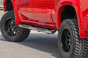 Rough Country Oval Nerf Steps Stainless | Crew Cab | Chevy/GMC 1500/2500HD/3500HD (19-26)