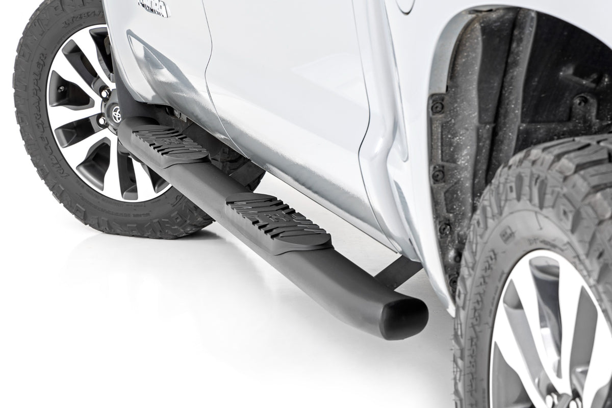 Rough Country Oval Nerf Step Crew Cab | Black | Toyota Tundra 2WD/4WD (2007-2021)