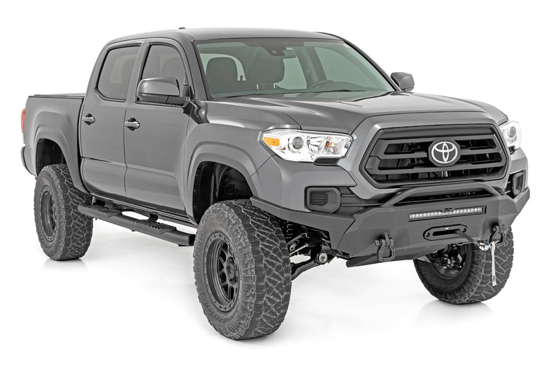 Rough Country Oval Nerf Step Double Cab | Black | Toyota Tacoma 2WD/4WD (2005-2023)