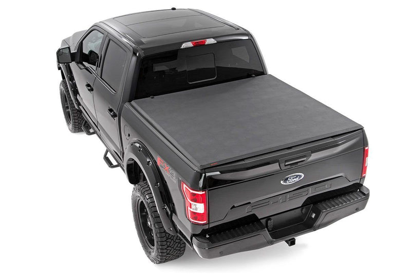Rough Country Soft Tri-Fold Bed Cover | Ford F-150 (15-20)