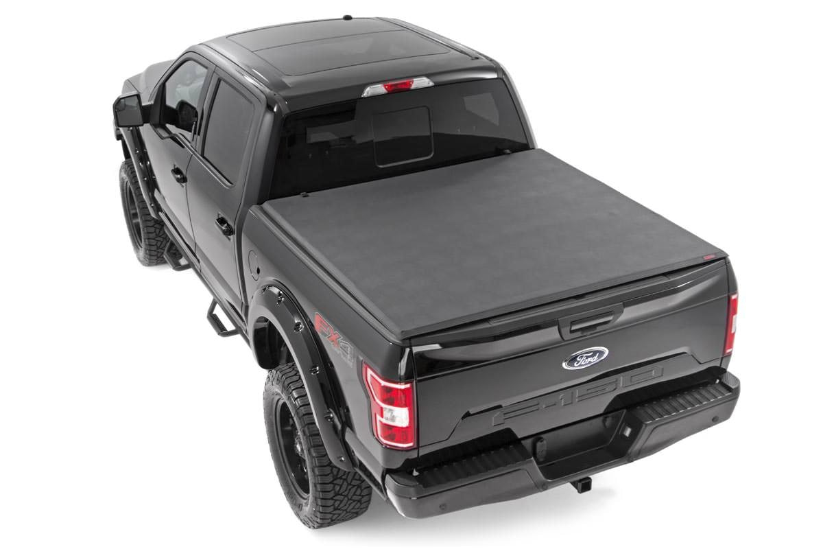 Rough Country Soft Tri-Fold Bed Cover | Ford F-150 (21-26)/F-150 Lightning (22-26)