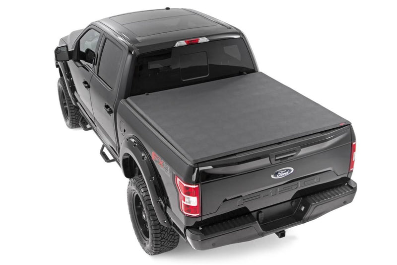 Rough Country Soft Tri-Fold Bed Cover | Ford F-150 (21-26)/F-150 Lightning (22-26)