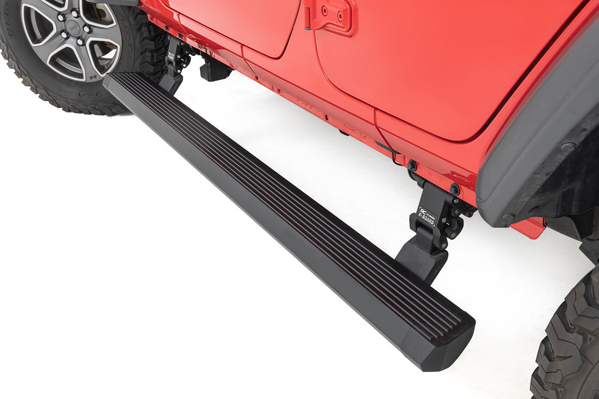 Rough Country Power Running Boards Dual Electric Motor | 4 Door | Jeep Wrangler JL (2018-2026)