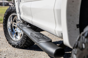 Rough Country Oval Nerf Step Crew Cab | Black | Ford F-150/Lightning/F-250/F-350/Raptor (15-26)