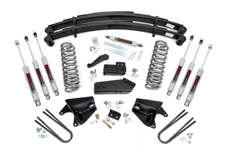 Rough Country 4 Inch Lift Kit Quad Front Shocks | Ford Bronco 4WD (1980-1996)