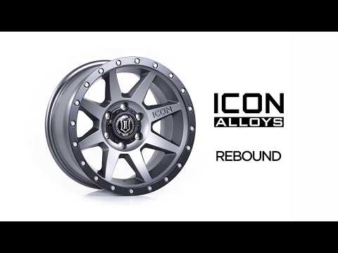 ICON Rebound 17x8.5 6x5.5 0mm Offset 4.75in BS 106.1mm Bore Titanium Wheel