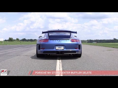 AWE Tuning Porsche 991 GT3 / RS Center Muffler Delete - Diamond Black Tips