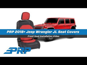 PRP 2018+ Jeep Wrangler JLU/4 Door/Gladiator JT/Non-Rubicon Front Seat Covers(Pair) -Black/Grey