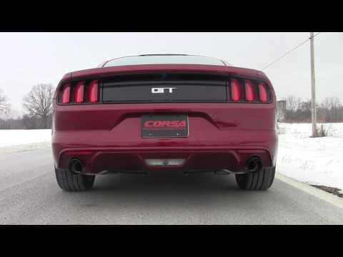 Corsa 2015-2017 Ford Mustang GT 5.0 3in Axle Back Exhaust Black Quad Tips (Sport)