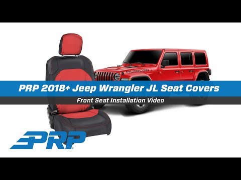 PRP 2018+ Jeep Wrangler JL/2 Door/ Non-Rubicon Front Seat Covers (Pair) - Black w/ Red Stitching