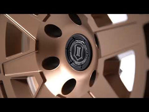 ICON Compass 17x8.5 6x5.5 0mm Offset 4.75in BS Satin Brass Wheel