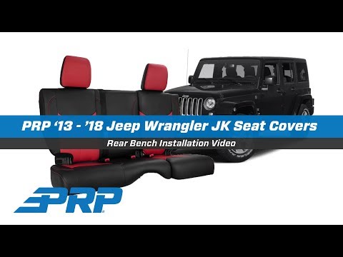 PRP 13-18 Jeep Wrangler JK Rear Seat Cover/2 door - Black/Red