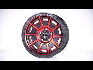 ICON Victory17x8.5 6x5.5 0mm Offset 4.75in BS Satin Black w/Red Tint Wheel