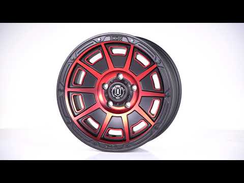 ICON Victory17x8.5 6x5.5 0mm Offset 4.75in BS Satin Black w/Red Tint Wheel