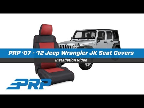 PRP 07-10 Jeep Wrangler JK Front Seat Covers/2 door or 4 door (Pair) - Black/Grey