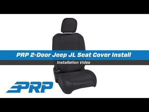 PRP 2018+ Jeep Wrangler JLU/4 Door/Gladiator JT/Non-Rubicon Front Seat Covers(Pair) -Black/Grey