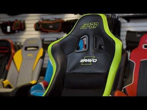 PRP Bravo Composite Seat- Black/Blue (PRP Blue Outline/Bravo Blue- Blue Stitching)