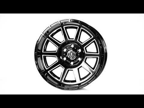ICON Recoil 20x10 5x5 -24mm Offset 4.5in BS Gloss Black Milled Spokes Wheel