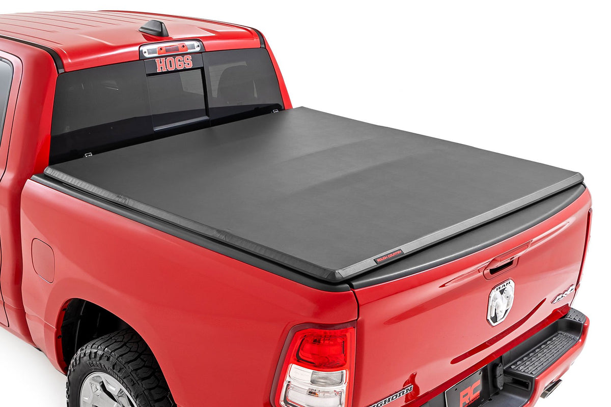 Rough Country Soft Tri-Fold Bed Cover | Ram 1500 (19-26)/1500 TRX (21-24)
