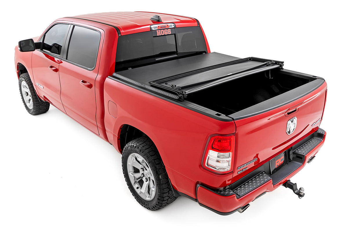 Rough Country Soft Tri-Fold Bed Cover | Ram 1500 (19-26)/1500 TRX (21-24)