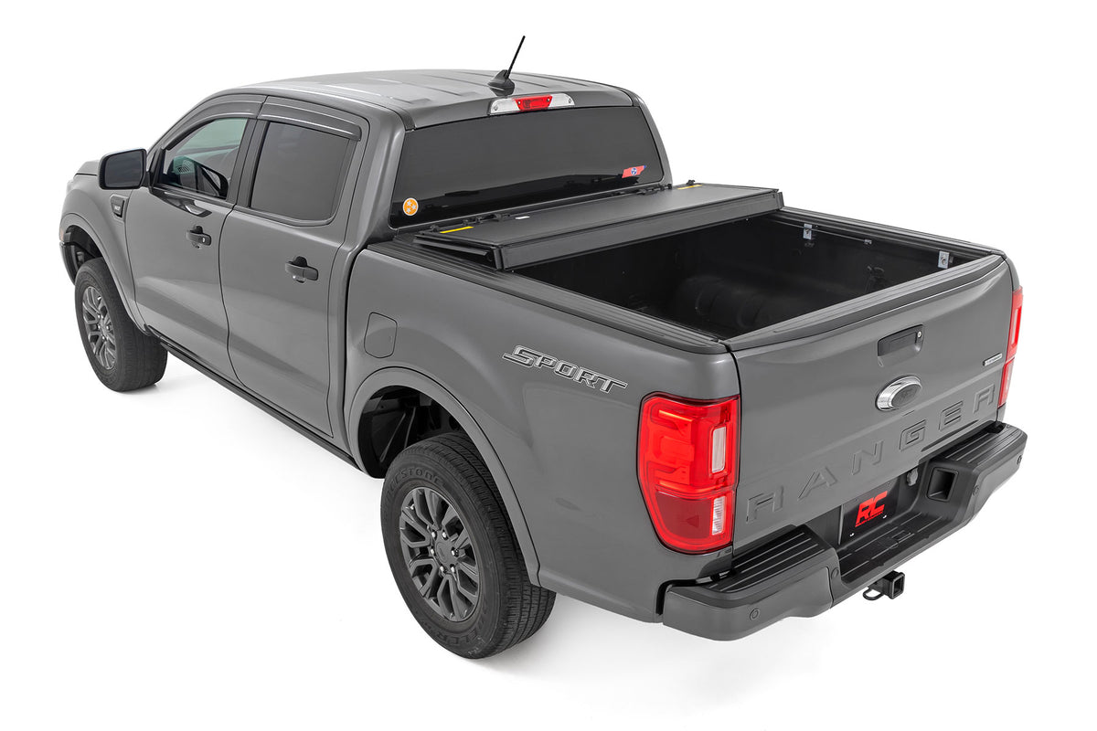 Rough Country Hard Tri-Fold Flip Up Bed Cover | Ford Ranger 2WD/4WD (19-23)