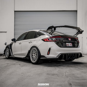 Seibon 23+ Honda Civic Type-R MB-Style Carbon Fiber Rear Side Skirt Extensions